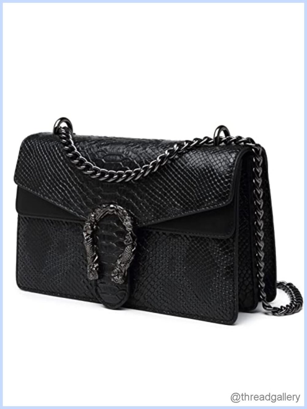 Snake Print Faux Leather Crossbody Clutch Chain Shoulder Bag Evening Purse